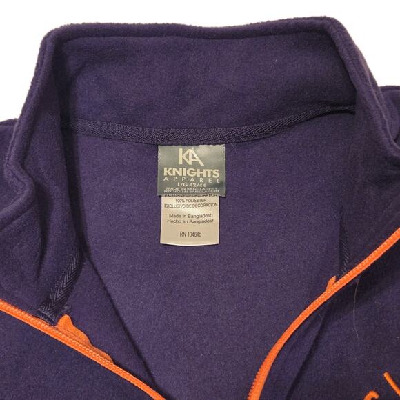 Mens XL Clemson Tigers Purple Orange Fleece 1/4 Zip Pullover College Football - Picture 6 of 12